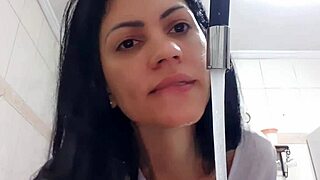 Latina Maid Shows Big Tits While Cleaning