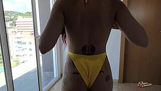 Shana grimoire x solougo oiled bikini massage on rooftop