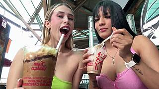 hot sexy latinas have sex in a mall bathroom - may hernandez