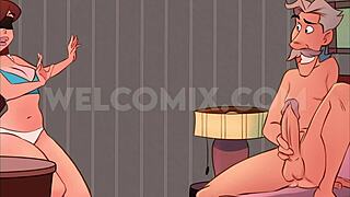 Young aninha gets surprise party treat in naughty old hentai scene