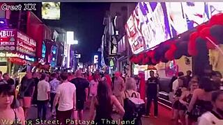 walking down walking street in pattaya on halloween
