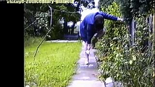 bank manager elizabeth hogben pees in her back garden