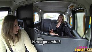 Bisexual Barmaid With Big Tits Lesbian Sex Acts In A Taxi Female Fake Taxi
