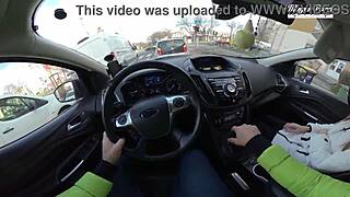  suggestive lili stops car for deep creampie fuck