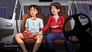 milf stepmom giving a sensual handjob to her stepson in summertime saga part 50 by darkcookie