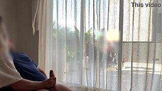 A hotel guest ejaculates in front of staff