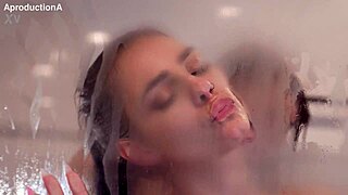 Step sisters in a steamy shower
