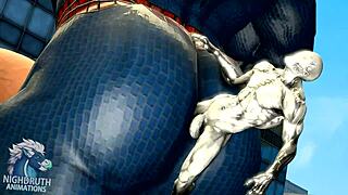 The world of Spiderman muscle and cock is explored by straight guys